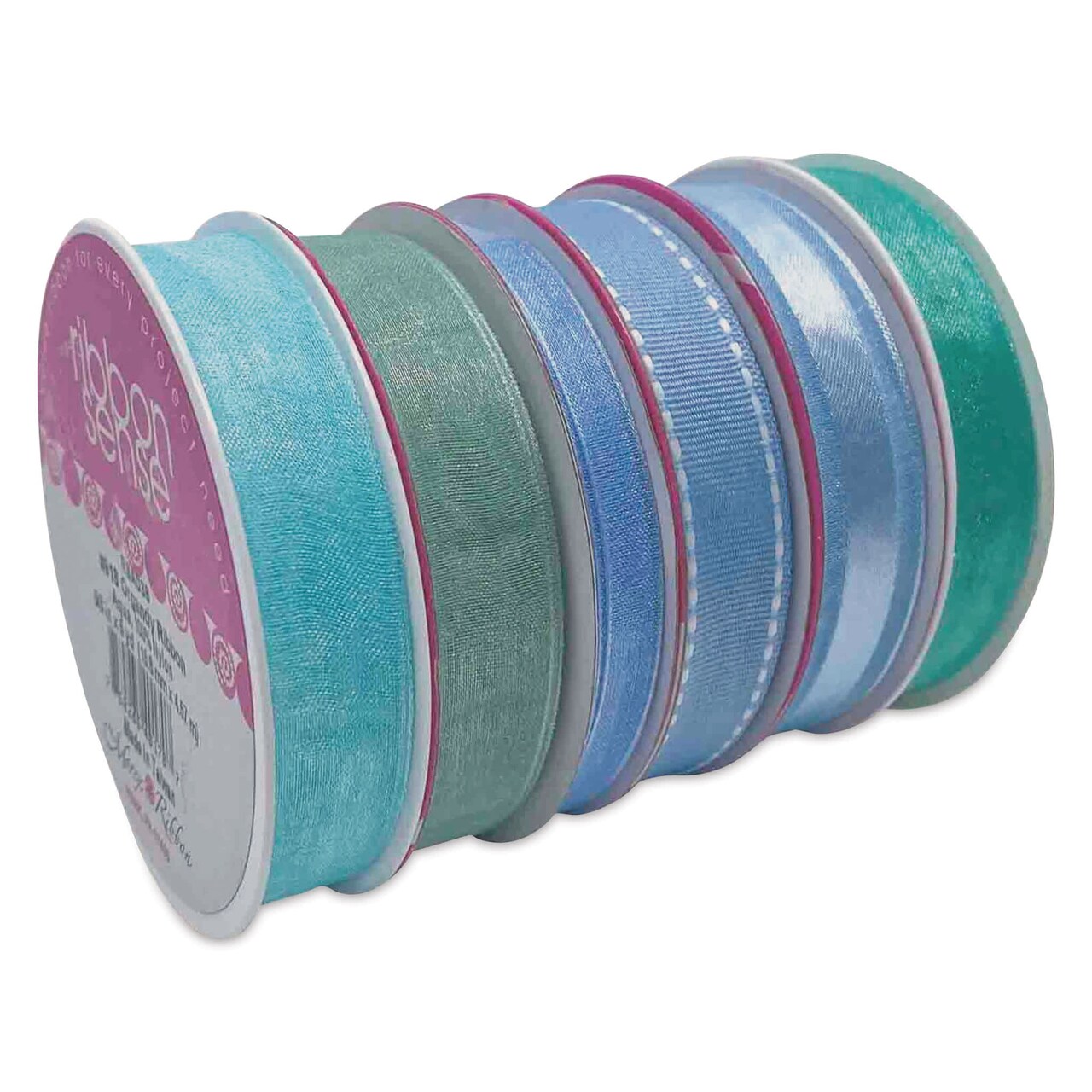 Morex Ribbon Assortments - Ocean Blue, Set of 6 Rolls, 26 yds